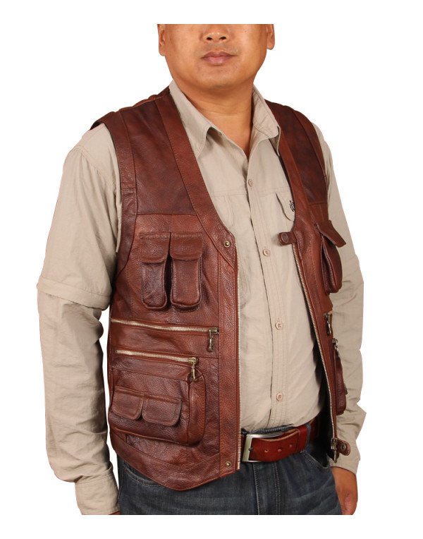 Hollywood Style Waistcoat For Men Casual Jacket in Brown Color WC15